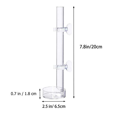 Magiin1 Pieza Acuario Comedero de Vidrio Transparente para Tanque de Peces camarón alimentación Fit para Peces, camarones, cangrejos, Abrazaderas y Animal benthic