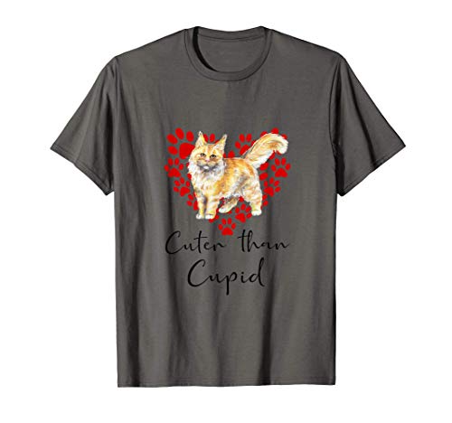 MAINE COON Cuter Than Cupip Gato Día San Valentín Camiseta