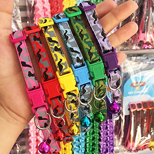 MARKOO Collar De Gato De Seguridad Elástica Ajustable con Material De Terciopelo Suave Colores Producto para Mascotas Collar De Perro Pequeño, Verde