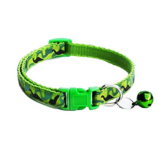 MARKOO Collar De Gato De Seguridad Elástica Ajustable con Material De Terciopelo Suave Colores Producto para Mascotas Collar De Perro Pequeño, Verde