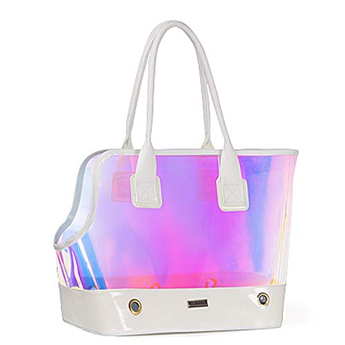 Mascota Excursión, Bolso Del Gato, Bolso Del Perro, Llevar Cage, Transparente Y Transpirable Láser Pet Fashion Fuera Bolsa, Disponible En Todas Las Estaciones,B,L