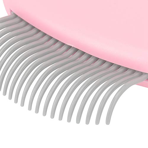 Mascota Gato Perro Masaje Peine Aseo Enredos para el cabello Nudos Nudos Eliminación del vello enmarañado Despojo Cepillo de limpieza Aseo Shell Peine Champú Cepillo para elimina el masaje(rosado)