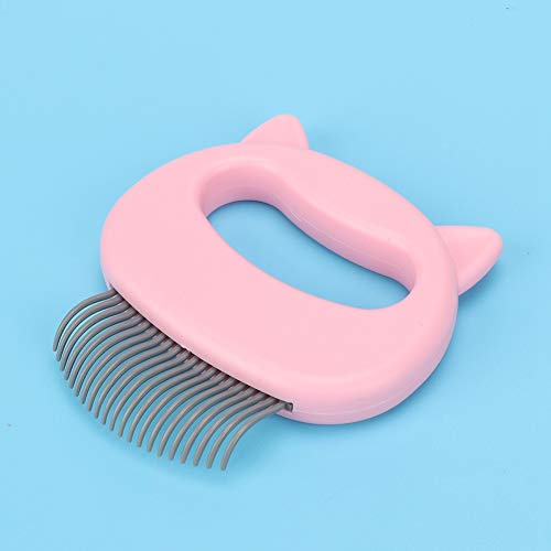 Mascota Gato Perro Masaje Peine Aseo Enredos para el cabello Nudos Nudos Eliminación del vello enmarañado Despojo Cepillo de limpieza Aseo Shell Peine Champú Cepillo para elimina el masaje(rosado)