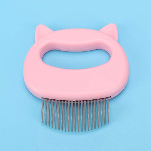 Mascota Gato Perro Masaje Peine Aseo Enredos para el cabello Nudos Nudos Eliminación del vello enmarañado Despojo Cepillo de limpieza Aseo Shell Peine Champú Cepillo para elimina el masaje(rosado)
