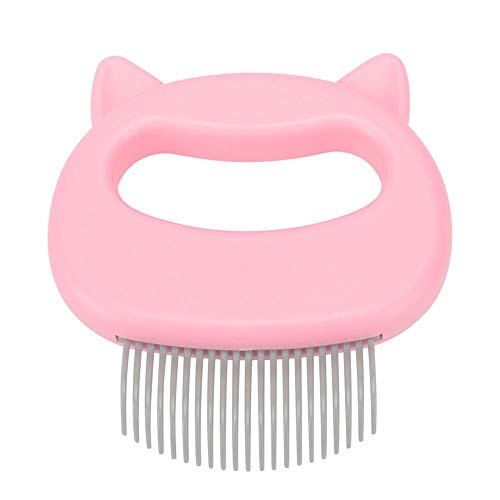 Mascota Gato Perro Masaje Peine Aseo Enredos para el cabello Nudos Nudos Eliminación del vello enmarañado Despojo Cepillo de limpieza Aseo Shell Peine Champú Cepillo para elimina el masaje(rosado)