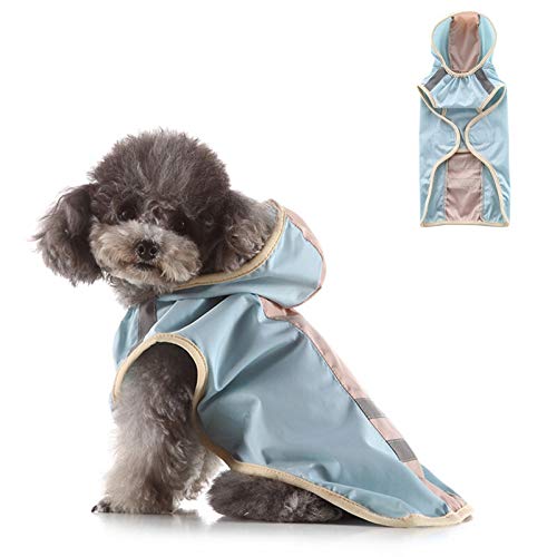 Mascota Impermeable Perro Gato con Capucha Capucha Reflectante Impermeable Transpirable Ropa de Cachorro Ropa cómoda para Perros (Color : Blue, Size : XX-Large)