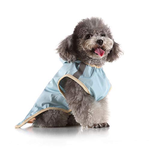 Mascota Impermeable Perro Gato con Capucha Capucha Reflectante Impermeable Transpirable Ropa de Cachorro Ropa cómoda para Perros (Color : Blue, Size : XX-Large)
