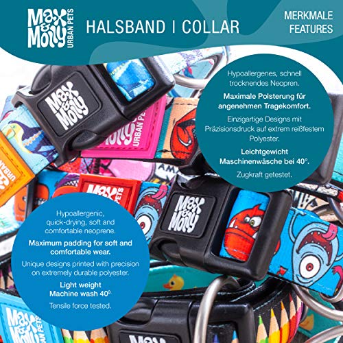 Max & Molly Puzzle Smart ID Collar | Cómodo | Neopreno Libre de Olor | Smart ID Tag | Programa de protección para Mascotas perdidas | Extraordinario Collar para Perro, L