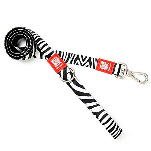 Max & Molly Zebra Classic Correa Corta, L, Blanco y Negro Cebreado
