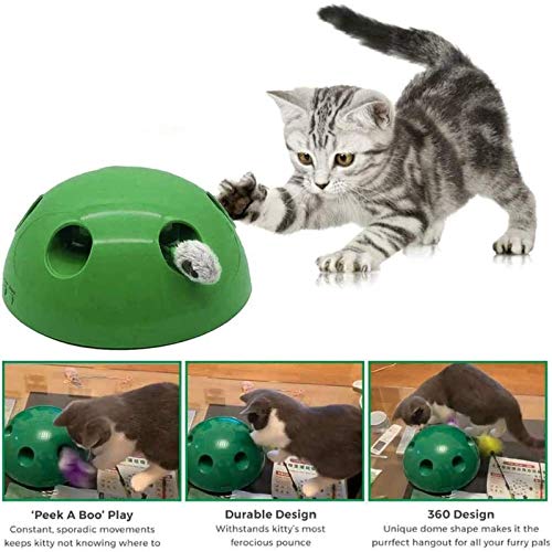 Mdlucz Juguetes para Gatos, Juguetes electrónicos para Gatos con ratón, interesantes Juguetes interactivos para Gatos, Equipo para atrapar Gatos, Herramientas, Garras, Suministros para Mascotas