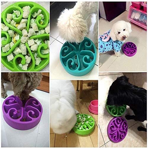 MEISISLEY Comederos para Gatos Comedero Perro Antivoracidad Cuencos para Perros Antideslizantes Gran Perro Perro Mediano Gato tazón alimentador Purple
