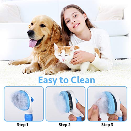 MELLIEX Cepillo Perros Gatos Cepillos de Aseo para Mascotas Peine de Autolimpiante Accesorios Profesionales para Mascotas de Pelos Largo Corto
