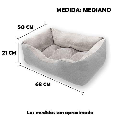 MERCURY TEXTIL- Sofá, Cesta,Cama Comoda para Perros,Gatos y Mascotas, con Relleno de Fibras Super Suave,Resistente al Desgaste y Duradero (Mediano, Gris)