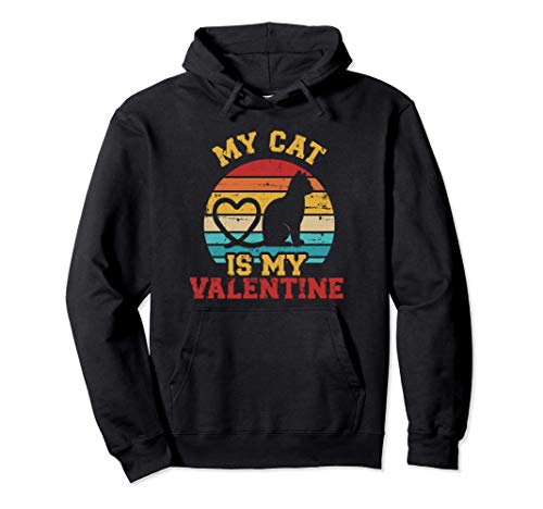 Mi gato es mi día de San Valentín Sudadera con Capucha