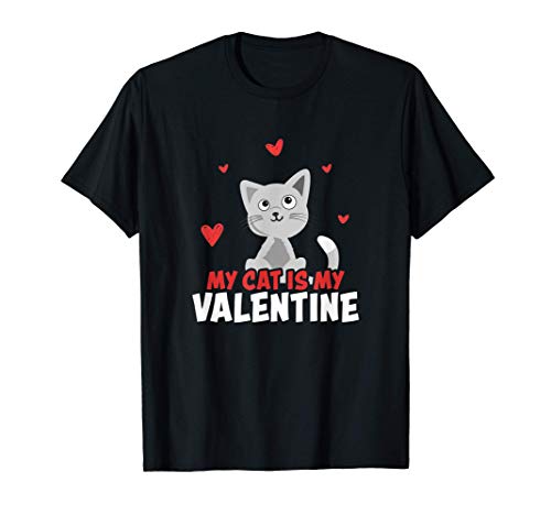 Mi Gato es mi Valentín Gato Regalo San Valentín 2021 Camiseta