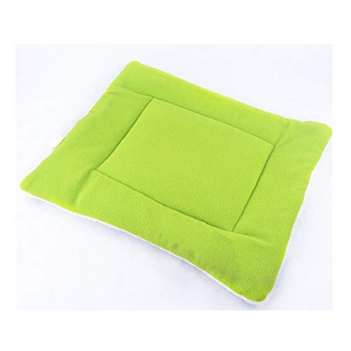 Minsa Alfombra de cama de cachemir para mascotas con aire acondicionado para mascotas, varios tamaños, cojín para gatos, perros, cachorros, tamaño XL 87 x 54 cm (verde 1)