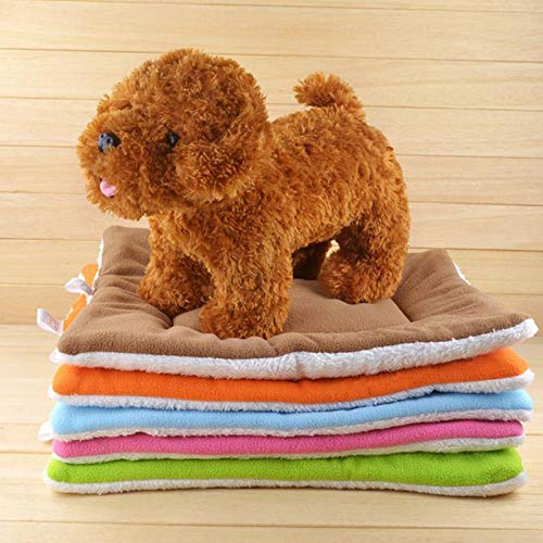 Minsa Alfombra de cama de cachemir para mascotas con aire acondicionado para mascotas, varios tamaños, cojín para gatos, perros, cachorros, tamaño XL 87 x 54 cm (verde 1)