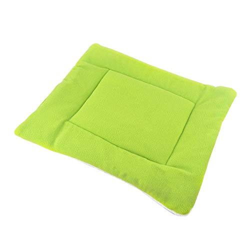 Minsa Alfombra de cama de cachemir para mascotas con aire acondicionado para mascotas, varios tamaños, cojín para gatos, perros, cachorros, tamaño XL 87 x 54 cm (verde 1)
