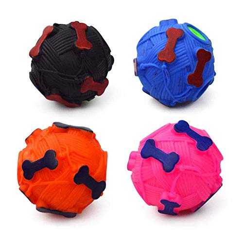 MKOIJN Bola de goma para perro, juguete para morder, pelota de juguete para perro, bola de juguete interactiva (negro)
