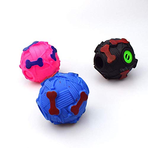 MKOIJN Bola de goma para perro, juguete para morder, pelota de juguete para perro, bola de juguete interactiva (negro)