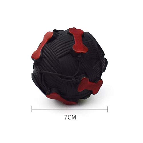 MKOIJN Bola de goma para perro, juguete para morder, pelota de juguete para perro, bola de juguete interactiva (negro)