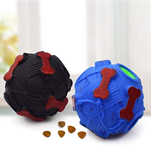 MKOIJN Bola de goma para perro, juguete para morder, pelota de juguete para perro, bola de juguete interactiva (negro)