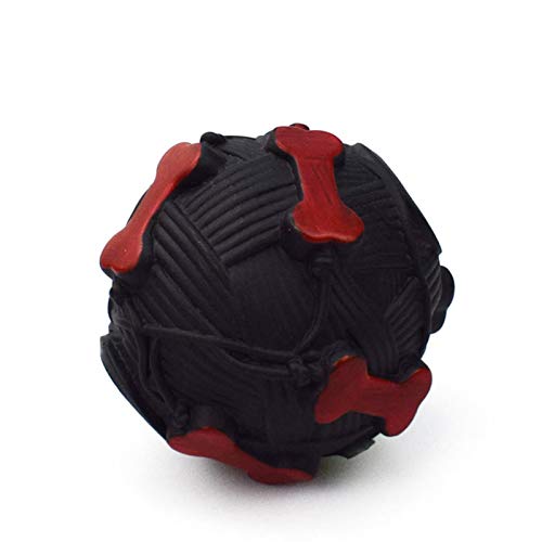 MKOIJN Bola de goma para perro, juguete para morder, pelota de juguete para perro, bola de juguete interactiva (negro)