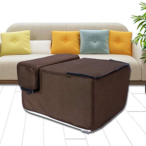 mnoMINI Escalera de 3 peldaños para mascotas, perros pequeños, gatos y perros pequeños, extraíble, antideslizante, escalada, escalera de cama desmontable, juguete para perros y gatos, color negro