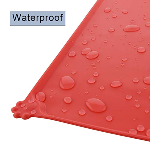 MOACC Alfombrilla de Silicona para Comederos de Perros Gatos, Estera Comida y Agua Antideslizante Impermeable Tapetes para Comer para Mascota, 47 x 30 cm