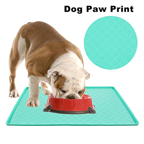 MOACC Alfombrilla de Silicona para Comederos de Perros Gatos, Estera Comida y Agua Antideslizante Impermeable Tapetes para Comer para Mascota, 47 x 30 cm