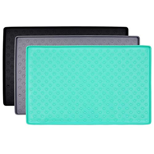 MOACC Alfombrilla de Silicona para Comederos de Perros Gatos, Estera Comida y Agua Antideslizante Impermeable Tapetes para Comer para Mascota, 47 x 30 cm
