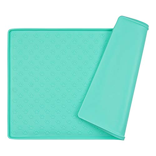 MOACC Alfombrilla de Silicona para Comederos de Perros Gatos, Estera Comida y Agua Antideslizante Impermeable Tapetes para Comer para Mascota, 47 x 30 cm
