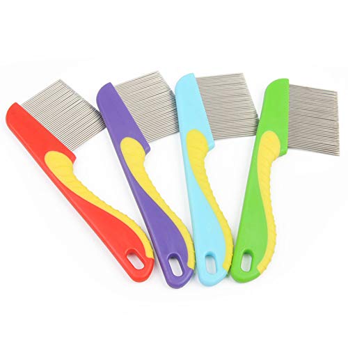 MOC Peine antipulgas para piojos, efectivo contra pulgas, 3,5 cm de largo, púas metálicas (peine para piojos de metal)