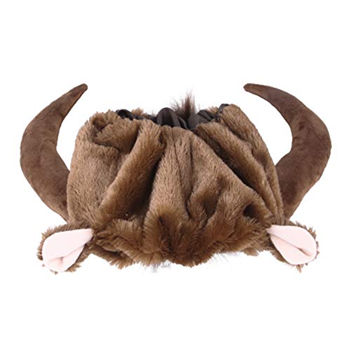 MOC Peluca para gatos y perros, cuerno de vaca para mascotas, ropa de cosplay, disfraz cómodo