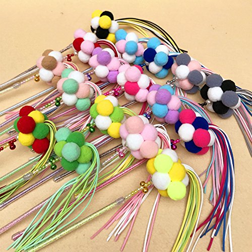 Monbedos - Juguete para Gatos, Divertido Palo de Magia, Morado, Polvos + Blanco, Tricolor, Divertido Gato
