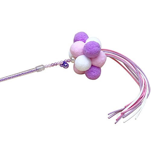 Monbedos - Juguete para Gatos, Divertido Palo de Magia, Morado, Polvos + Blanco, Tricolor, Divertido Gato