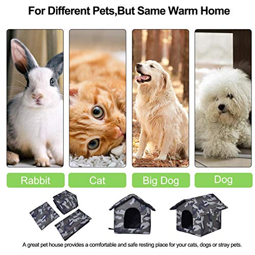 moonship Casa Portátil Plegable para Perro Pequeños/Gato, Casa para Mascotas Impermeable Interior Exterior, Nido Cueva para Perros Gatos con Alfombra Extraíble (<6kg De Mascota)