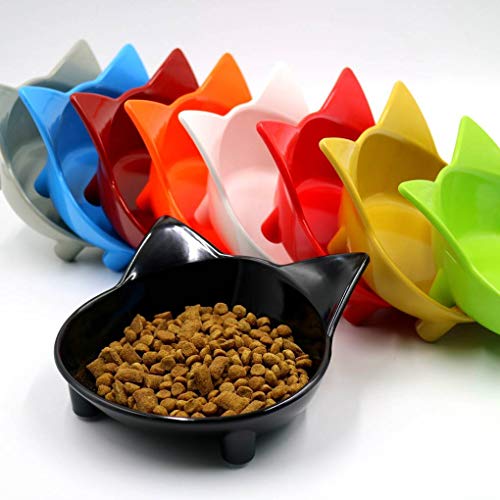 Morza Platos de Las Mascotas Cuencos Comida para Gatos Cuencos de Agua Cat Ancho y Poco Profundo Alivio del estrés Fatiga Diseño Lindo del alimentador