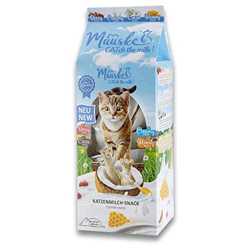 Multipack 20 Unidades Snacks de Leche para Gatos (5X arándanos, 5X Crema, 5X Coco, 5X Miel)