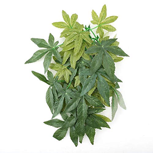 Mumusuki Plantas Artificiales Hojas Falsas Plástico Hierba Verde con lechón para Acuario Pecera Reptil Terrario Caja Jaula Adornos de terrario Jardín en el hogar Decoración ecológica(40cm)