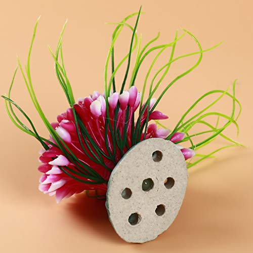 Mvude Planta de agua artificial Simulación plástico algas acuario acuario decoración lila