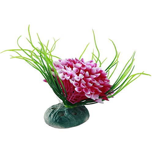 Mvude Planta de agua artificial Simulación plástico algas acuario acuario decoración lila