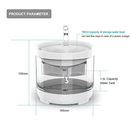 N\ A Fuente para Beber para Gatos, Inducción Automática para Mascotas, para Gatos, Circulación Automática Silenciosa, Fuente para Beber para Gatos Y Perros De 1,6 litros Sensor Inteligente