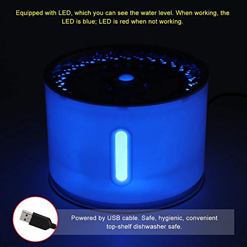 NA 2.4L Cat Alimentador automático Filtro de Bebidas Fuente de Agua automática para Gatos Dispensador de Agua para Mascotas Tazón de Fuente Grande con LED, B, Federación Rusa