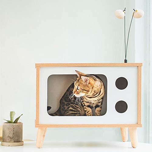 N\A Casa de Gato, Cama para Gatos, Nido de Gato, Muebles para Mascotas, Mesa de Centro, Puppy Gato de Interior Dormir de Madera de Madera Maciza Mesa de Noche, Estera Nest Lavable Ubicación