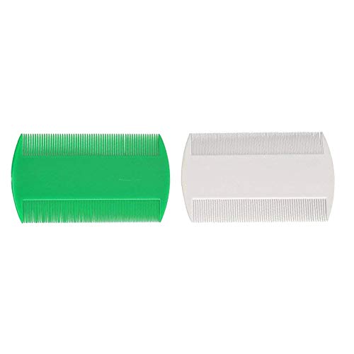 Naisicatar 2pcs de pulgas piojos Peine del Animal doméstico peines de Dientes Finos de Doble Cara y estética Peine para piojos de la Cabeza y Las pulgas Una Buena elección