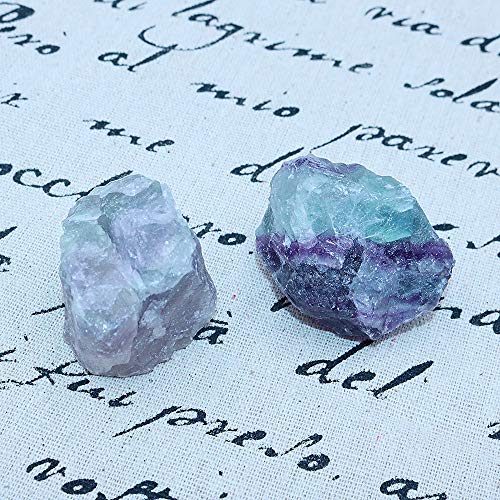 Namvo 2 piedras de cristal de fluorita de color natural, para decoración del hogar, para acuario, diseño simple