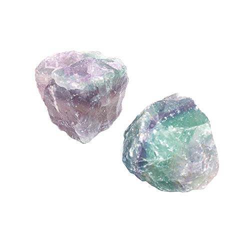 Namvo 2 piedras de cristal de fluorita de color natural, para decoración del hogar, para acuario, diseño simple