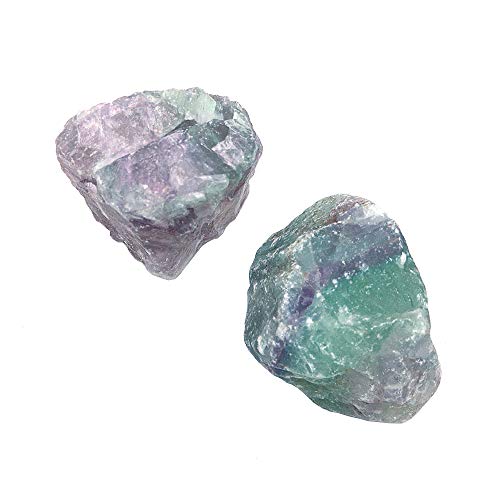 Namvo 2 piedras de cristal de fluorita de color natural, para decoración del hogar, para acuario, diseño simple