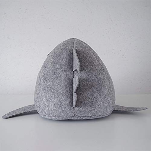 NANUNU Cama para Mascotas-Plegable Desmontable Forma de tiburón Mascota Perro Gato Cama Nido para Cachorros Casas Encantadora Perrera cálida